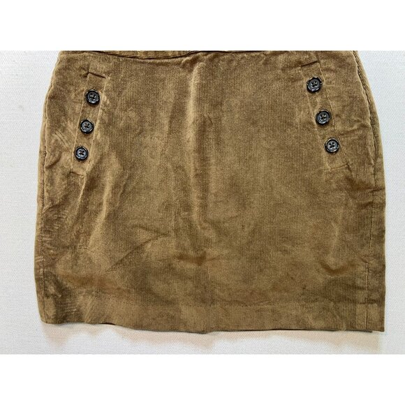 Banana Republic Women's Corduroy Pencil Skirt Button Accent Pockets Size 6 Brown - Picture 5 of 11